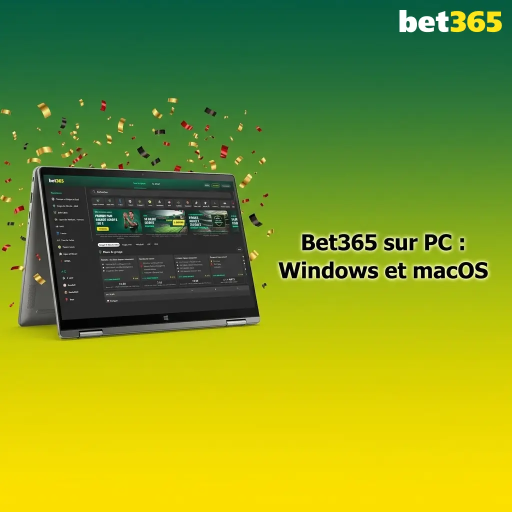 Interface Bet365 sur navigateur PC Windows et macOS, accès aux paris et casino sans application dédiée