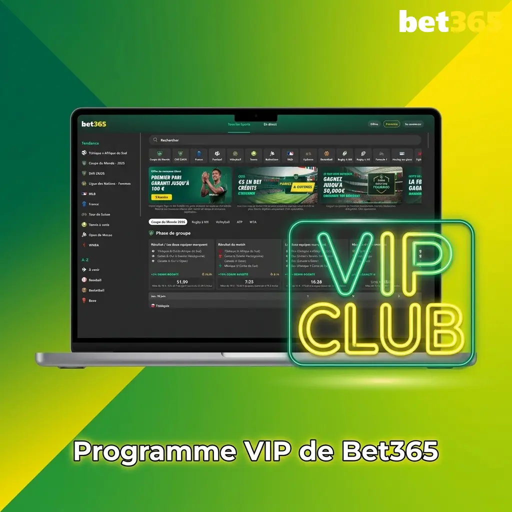 Programme VIP Bet365 avec offres exclusives, limites de mises adaptées et service client prioritaire pour joueurs actifs
