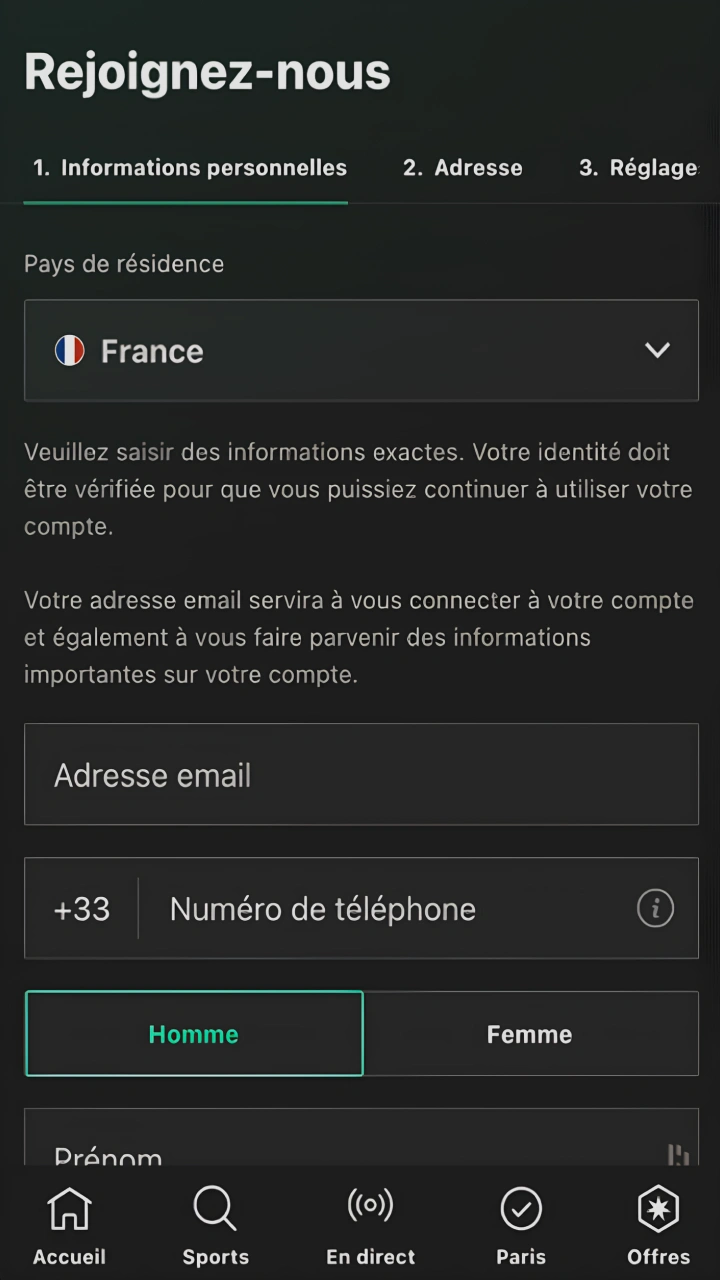 Le processus d'inscription sécurisé de Bet365 vous permet de commencer à jouer rapidement.