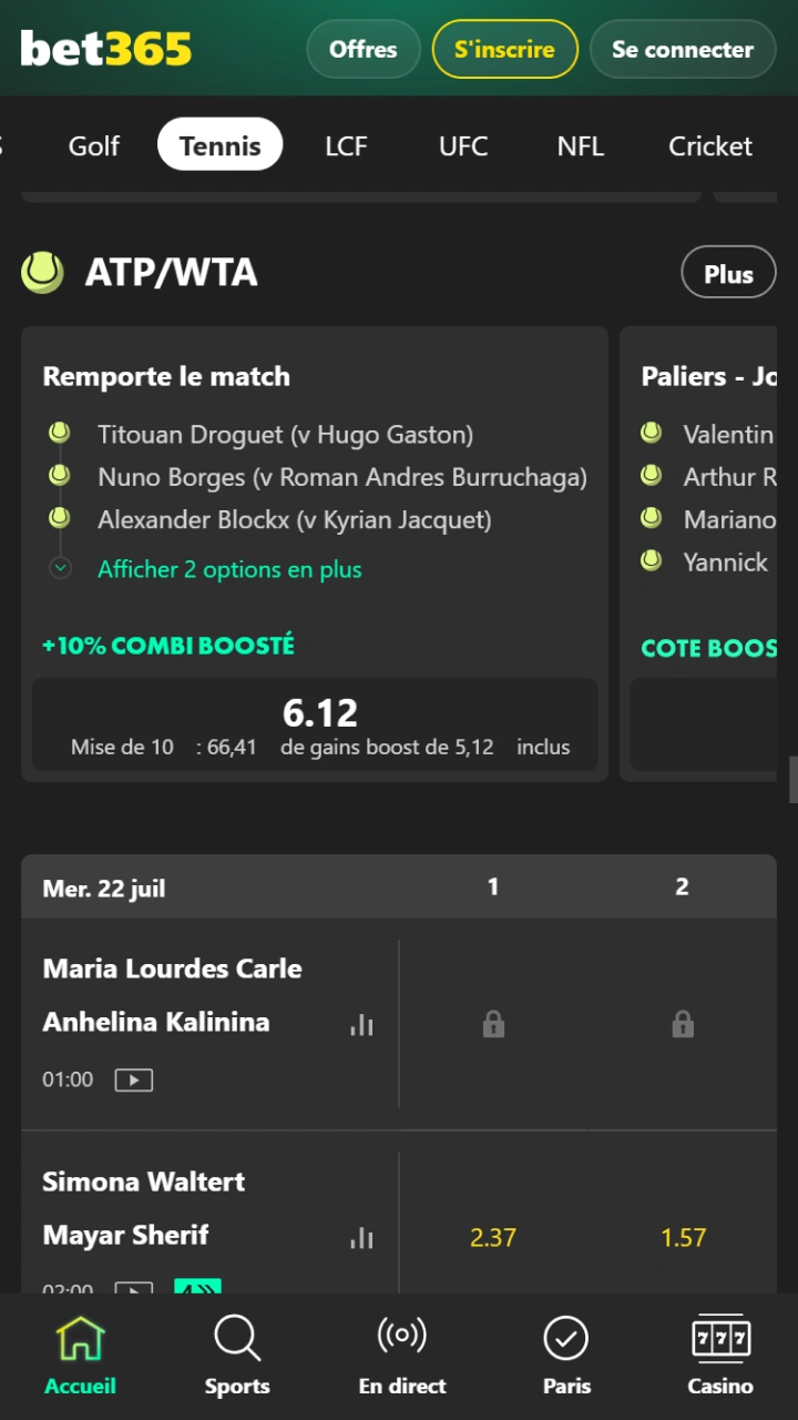 Placez des paris sportifs précis avec des cotes compétitives sur la plateforme Bet365.