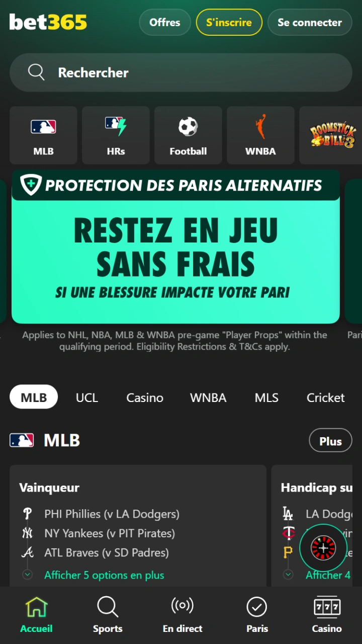 Découvrez des fonctionnalités innovantes et des offres attrayantes grâce à l'interface conviviale de Bet365.