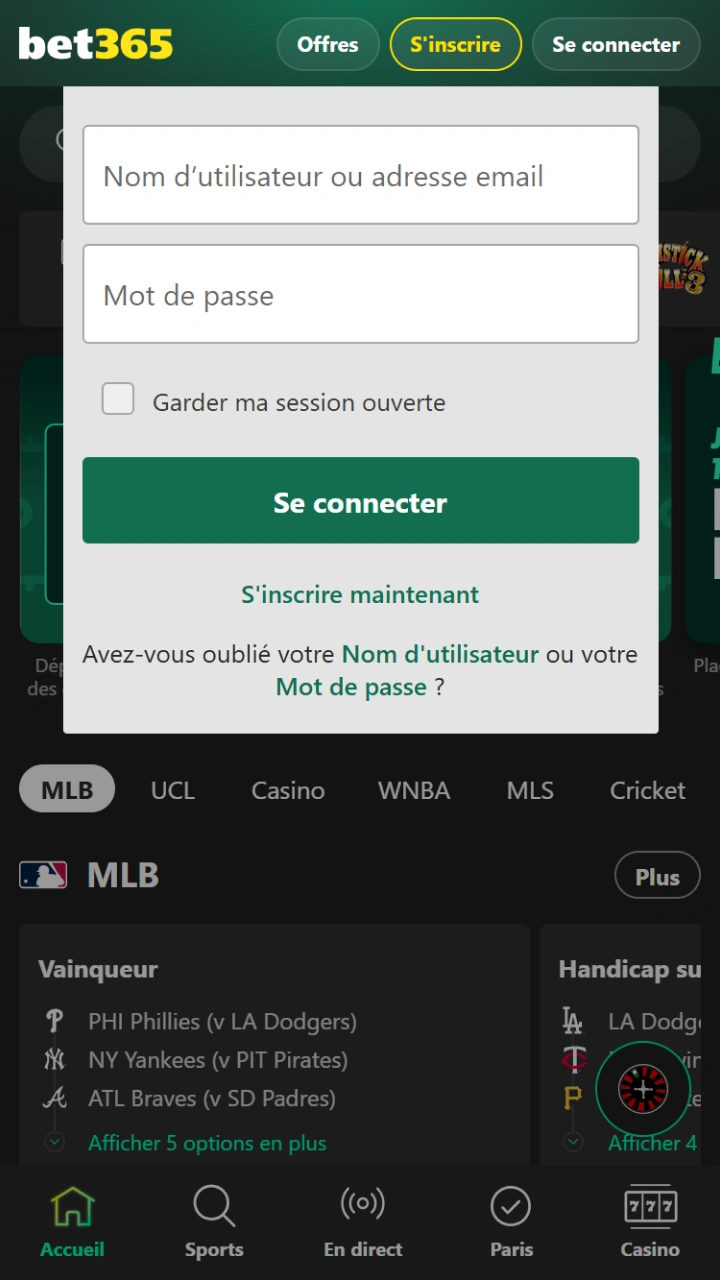 Accédez à votre compte rapidement et en toute sécurité via l'application Bet365.