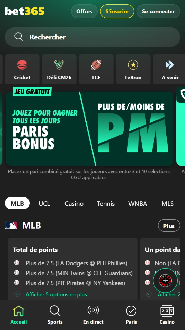 Rendez-vous sur la page d'accueil du site officiel de Bet365.