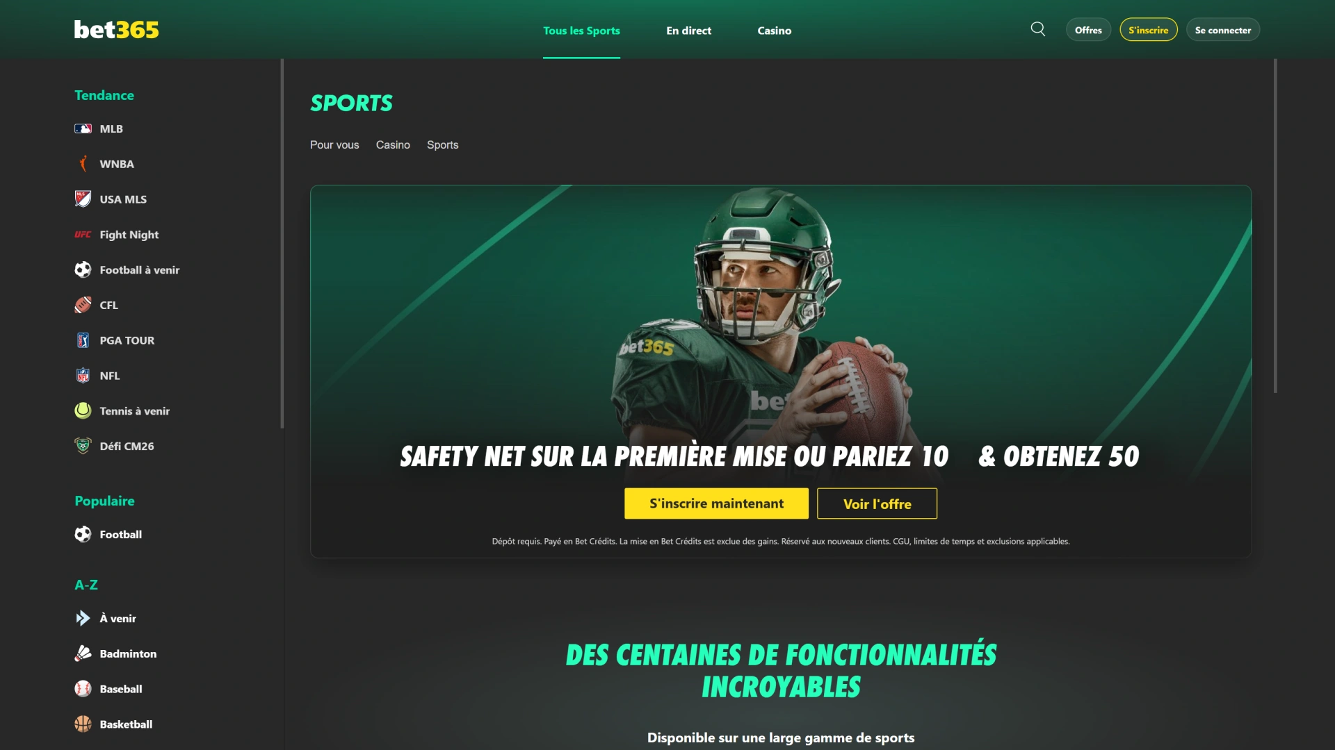 Profitez d'un généreux bonus de bienvenue pour les nouveaux joueurs s'inscrivant sur Bet365.